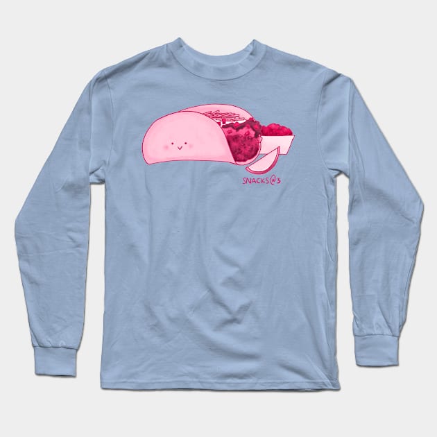 Tacos in PINK Long Sleeve T-Shirt by Snacks At 3